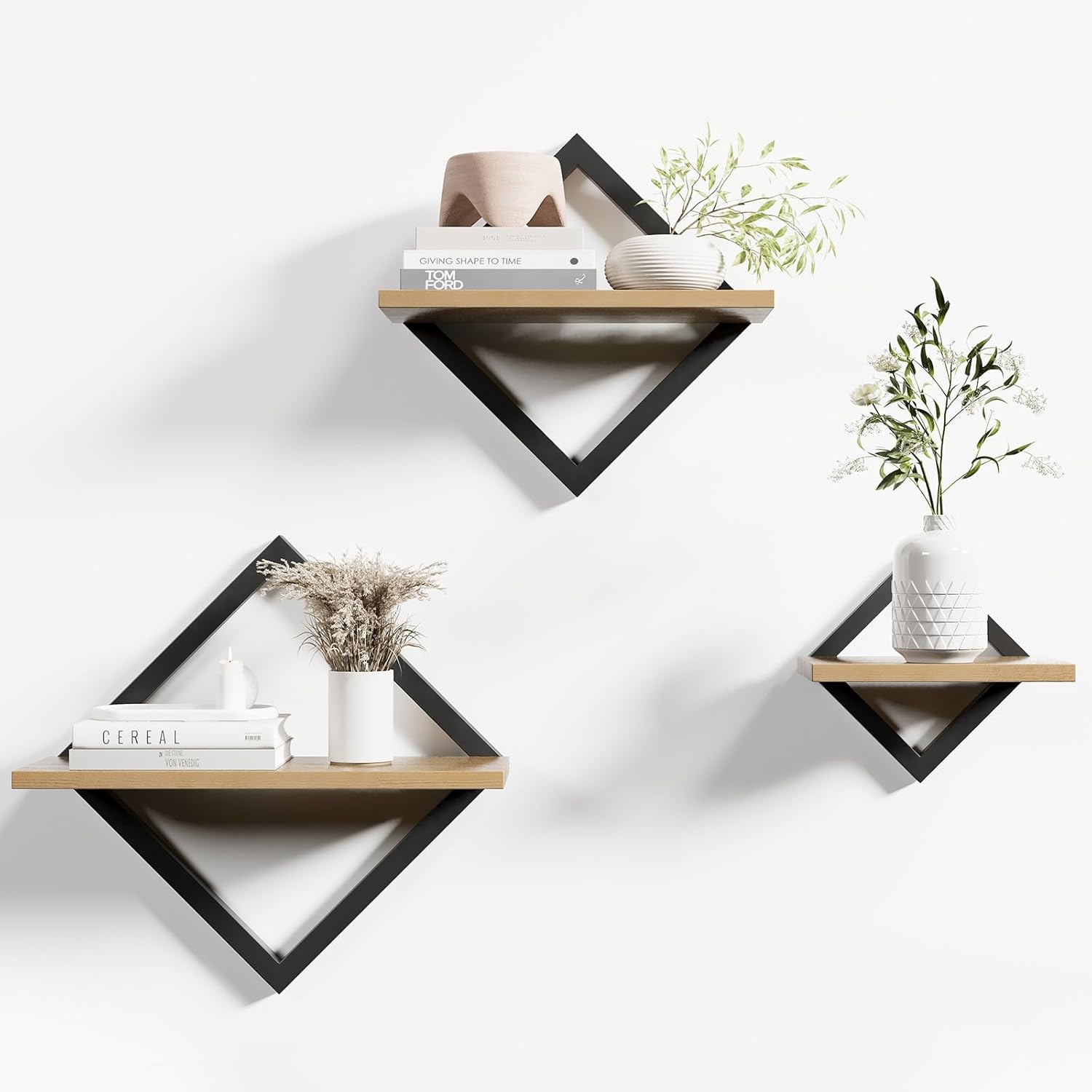 Set of 3 Wooden Floating Shelves