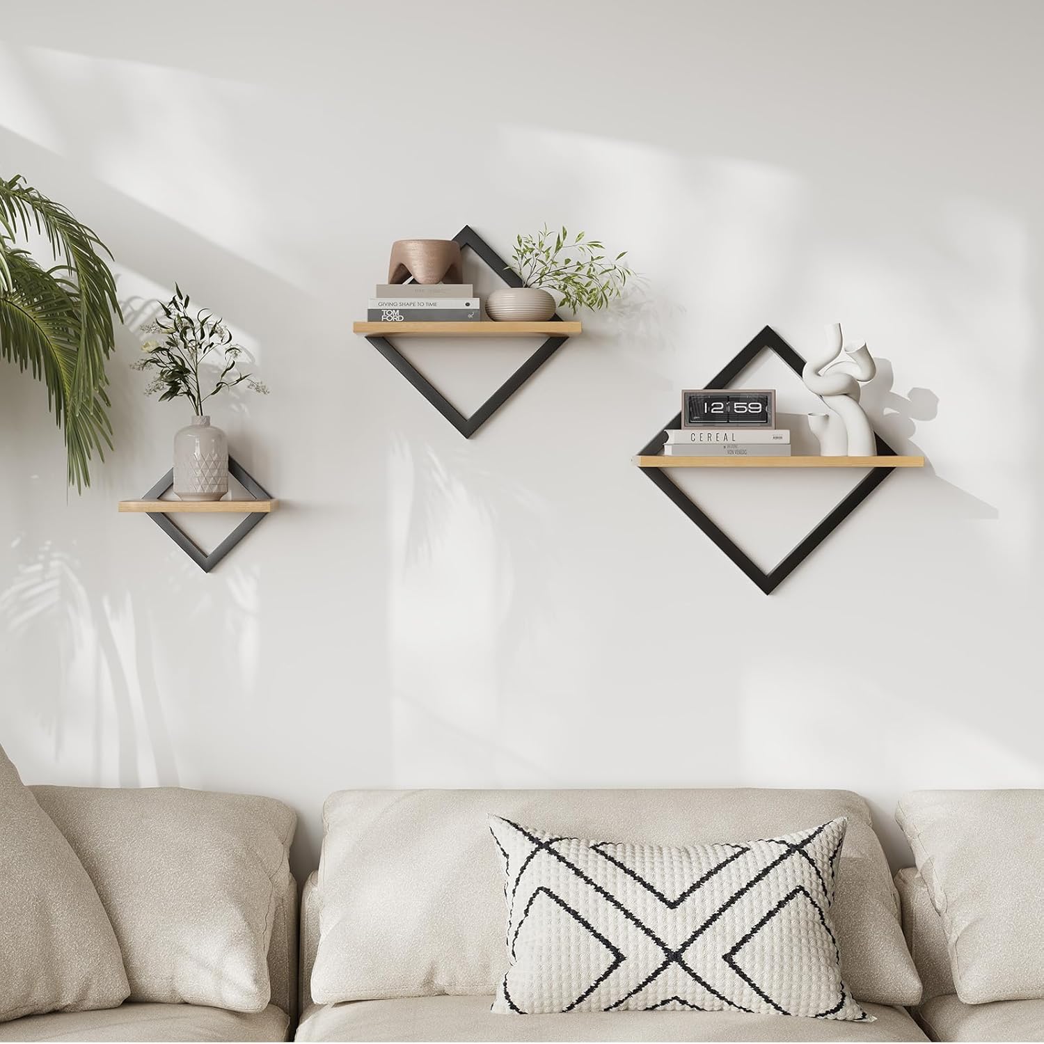 Set of 3 Wooden Floating Shelves