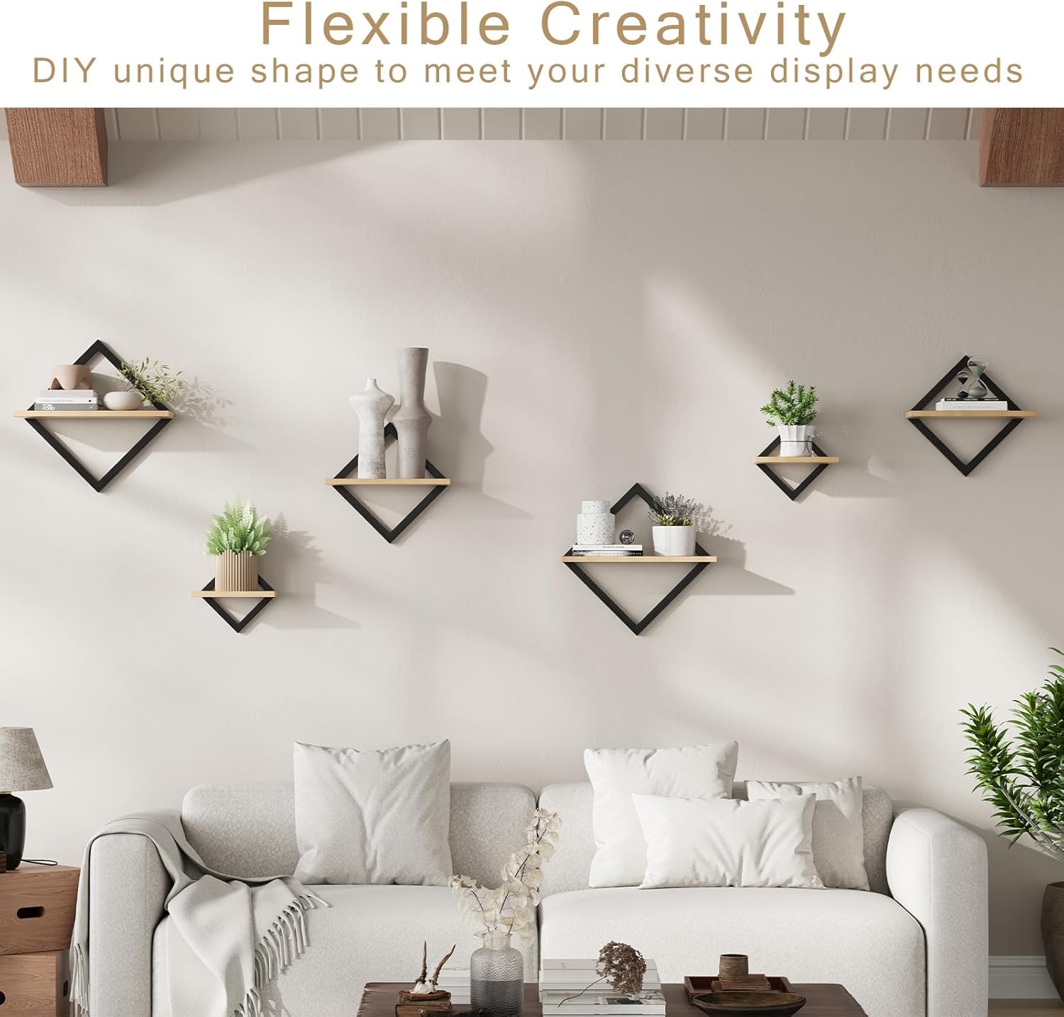 Set of 3 Wooden Floating Shelves