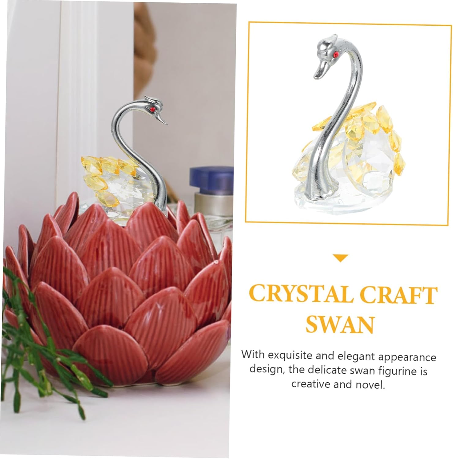 Crystal Swan Table Decor
