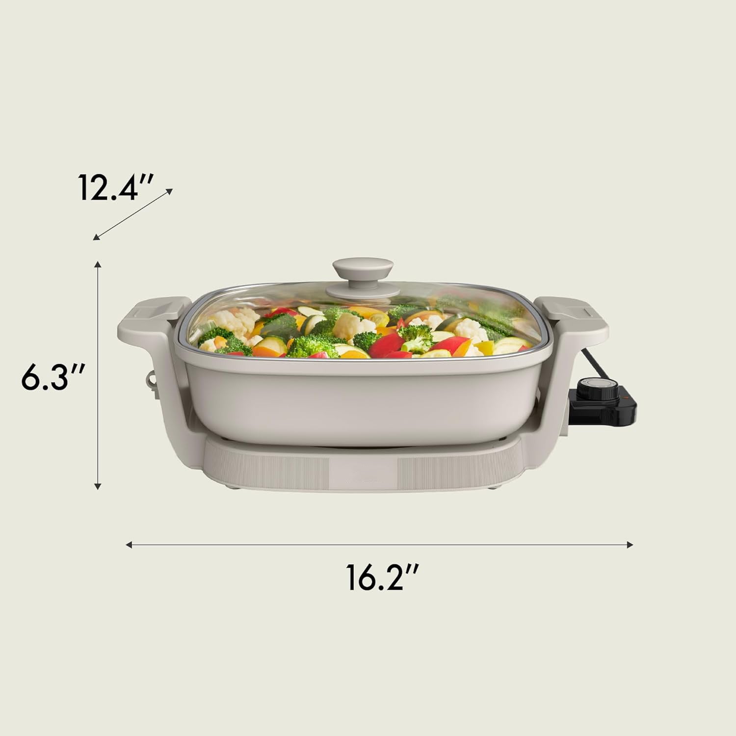 Adjustable Temperature Electric Skillet with Lid