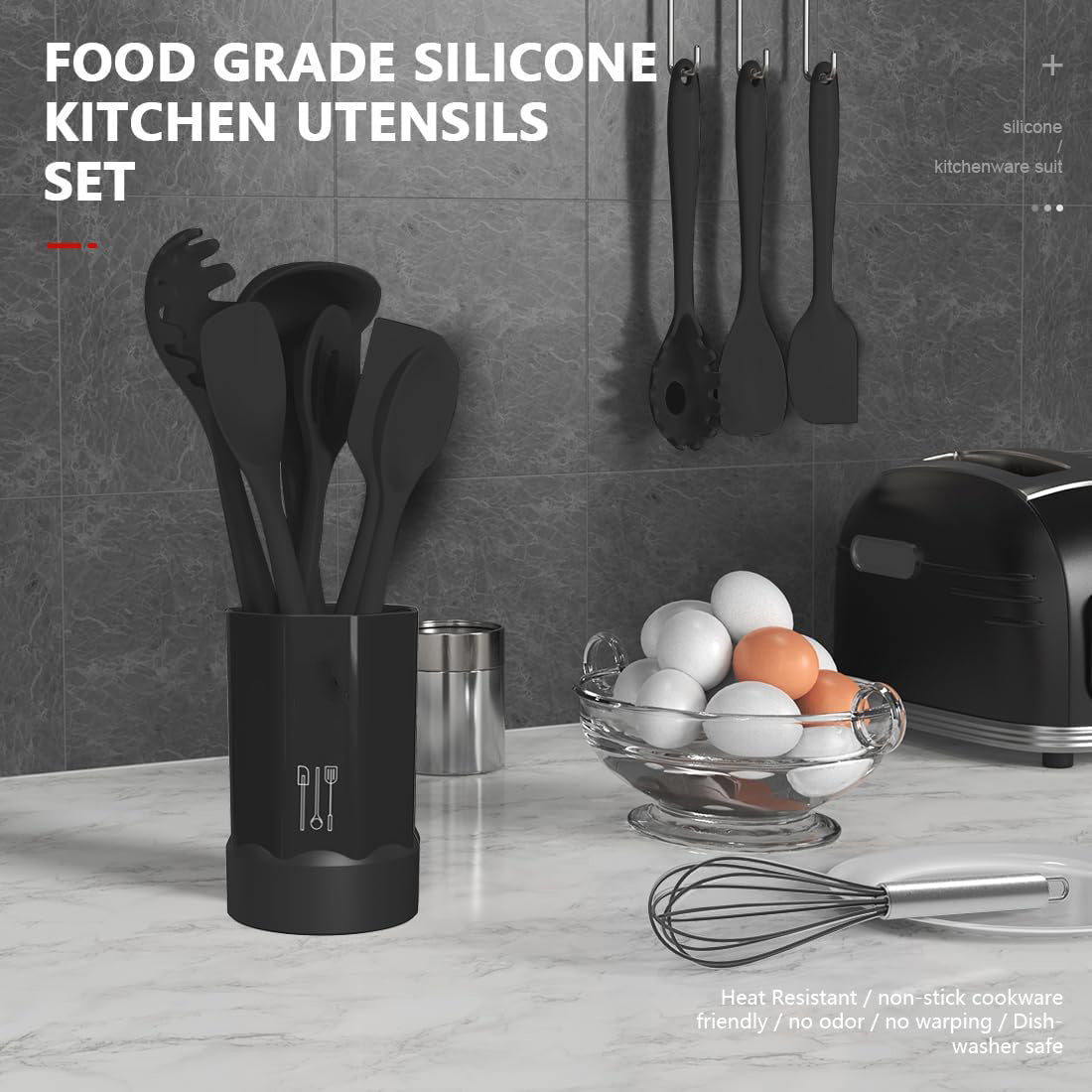 Heat Resistant Silicone Kitchen Utensils Set